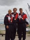 Bill, Andy and Heather by themselves with their medals